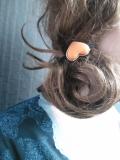 Vlasová gumička - Srdiečko oranžové