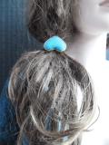 Vlasová gumička - Srdiečko tyrkysovo-zelené
