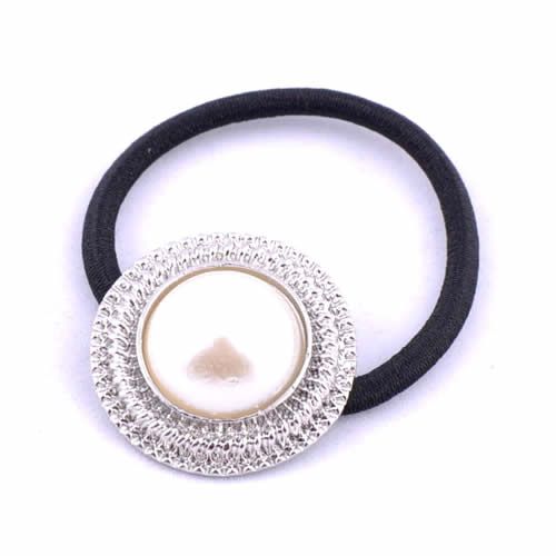 Vlasová gumička OW056b - kruh s perlou