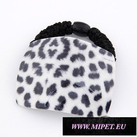 Vlasová gumička OW091a - tigrovaná čierno -biela