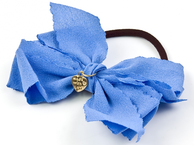 Vlasová gumička - mašlička modrá 11868
